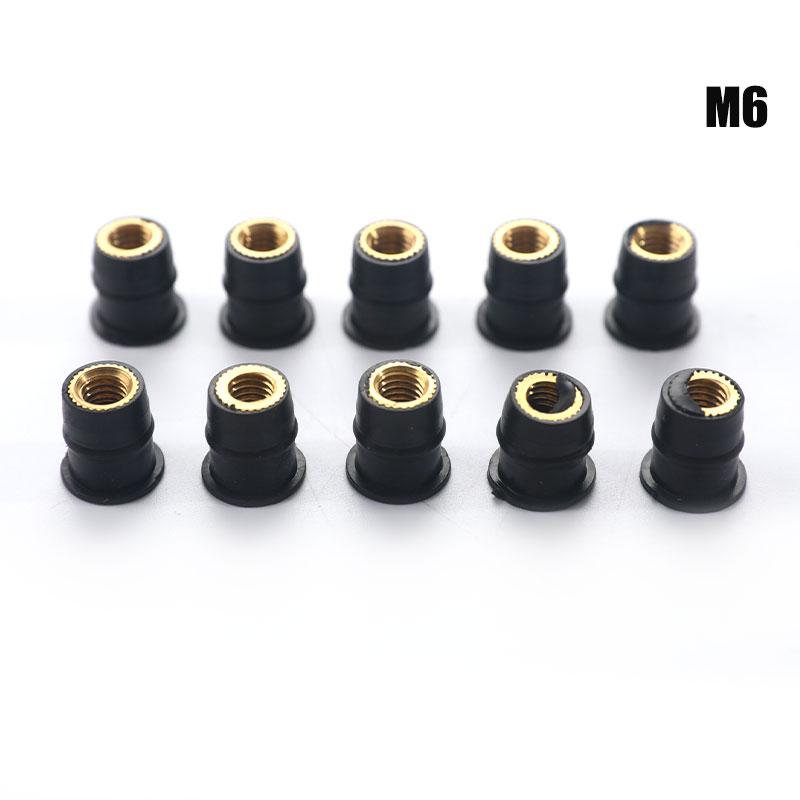 

10 шт. Мотоцикл для M4/M5/M6 Резиновые колодезные гайки Аксессуары для езды Крепежные изделия as the picture