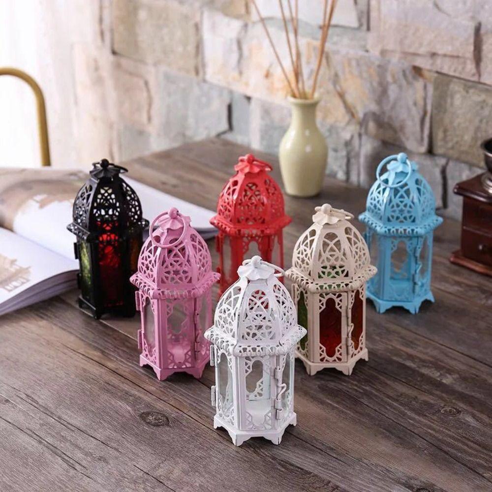 Transparent Glass Candle Holder Home Decoration Wind Lantern Decor  Coffee Shop