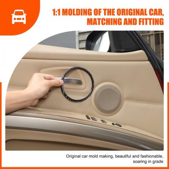 Soft Carbon Fiber Car Door Speaker Ring Trim For BMW 3 Series E90 2005-2012