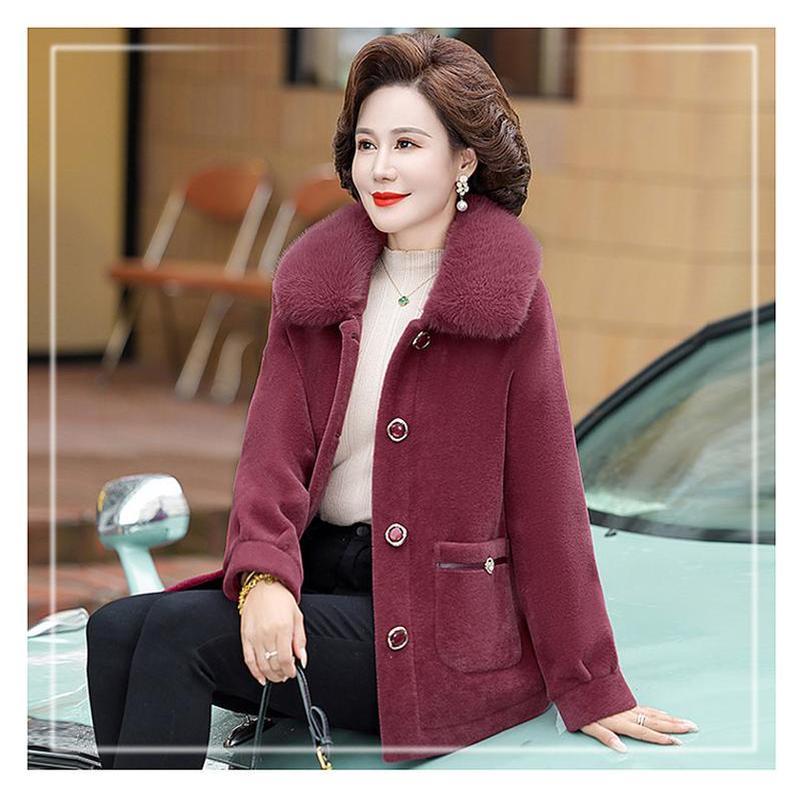 

Зимняя плюшевая куртка из норки для мам высокого класса для женской одежды среднего и пожилого возраста, теплый меховой верх в западном стиле