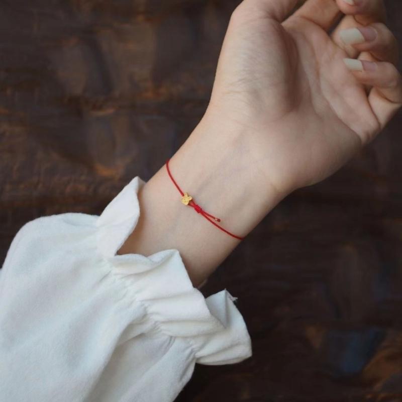 Midautumn Festival Bunnies Hand-woven Red String Rabbit Bracelet Gift for Lover