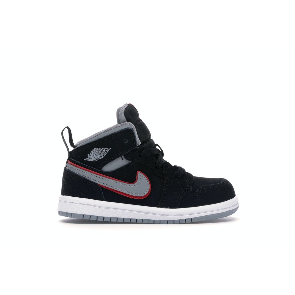 

Кроссовки Air Jordan 1 Mid TD Black Particle Grey Детские Белые 640735-060