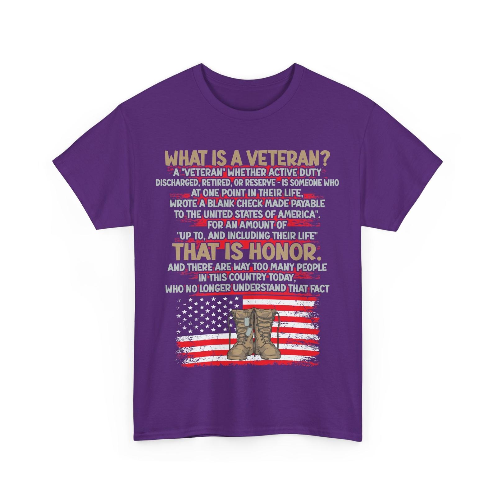 Veterans Day Shirt, What Is A Veteran That Is Honor Veteran Men T-Shirt M