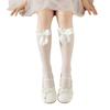 Soft & Breathable Girls Under Knee Length Socks Lovely Bowknot Accent Middle Tube Socks Stockings Enjoy Sweet Charm