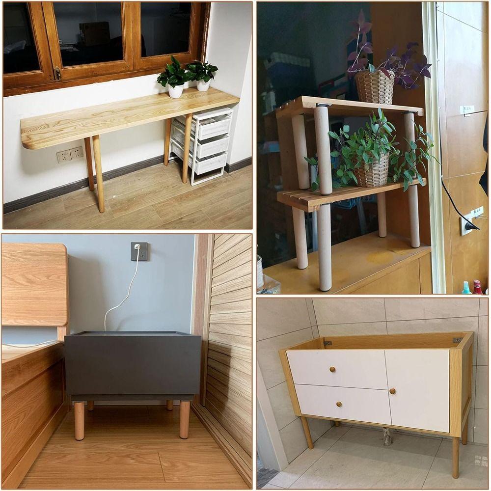 4Pcs 30-60cm Solid Wood Furniture Legs DIY Cabinet Legs Coffee Table Legs Furniture Accessories