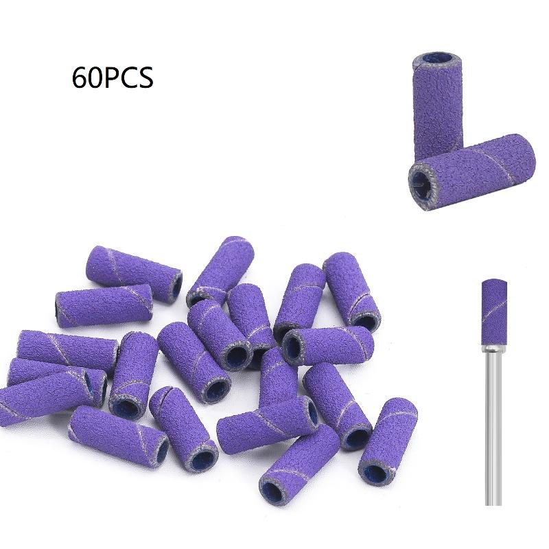 60 Pcs/Box 3Mm Mini Sanding Bands Stainless Steel Nail Drill Bits Mandrel Electric Manicure Accessories Tool