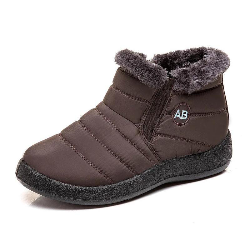 Fashion Women's Plus Size Winter Snow Boots Comfort Faux Fur Lined Warm Cotton Shoes Zipper Thick Sole Waterproof Ankle Botas Mujer 2025