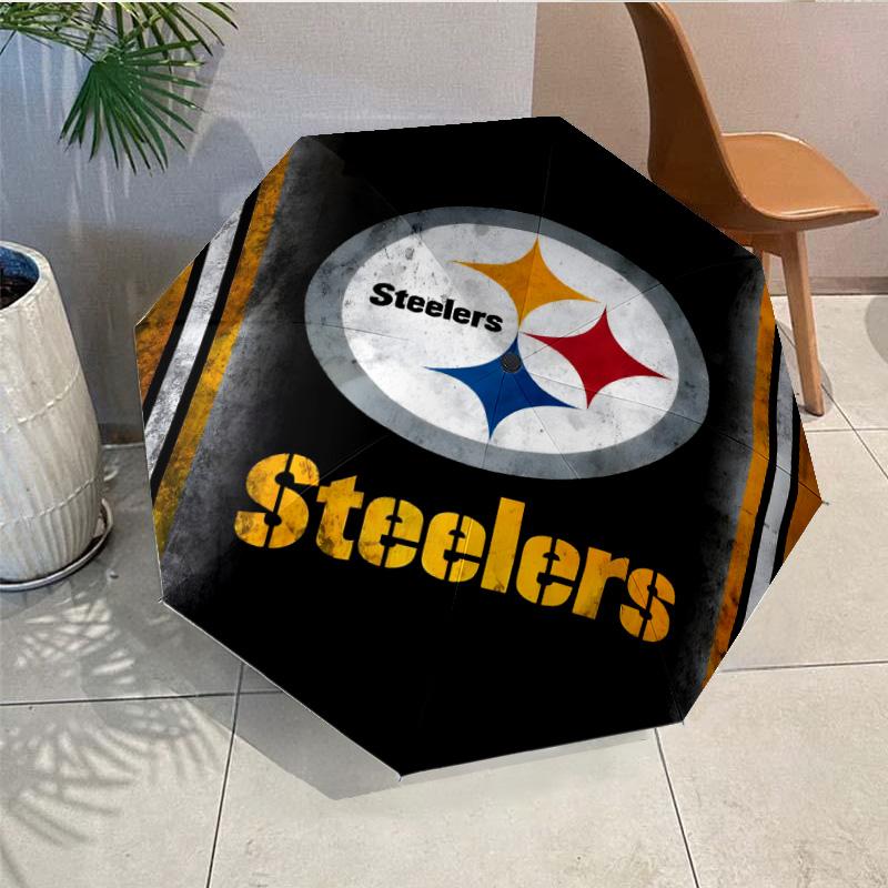 Pittsburgh Steelers Logo Umbrella - Automatic Open/Close, Compact 8-Rib Lightweight Umbrella Essential for outdoorPicnic Accessory Fan Gifts