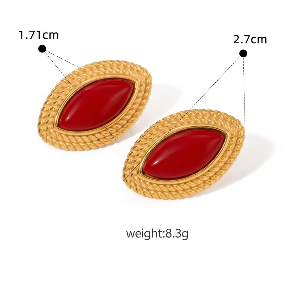 European and American Stud Earrings, High-end Exaggerated Niche Medieval Earrings, Titanium Steel 18K Gold Ear Jewelry