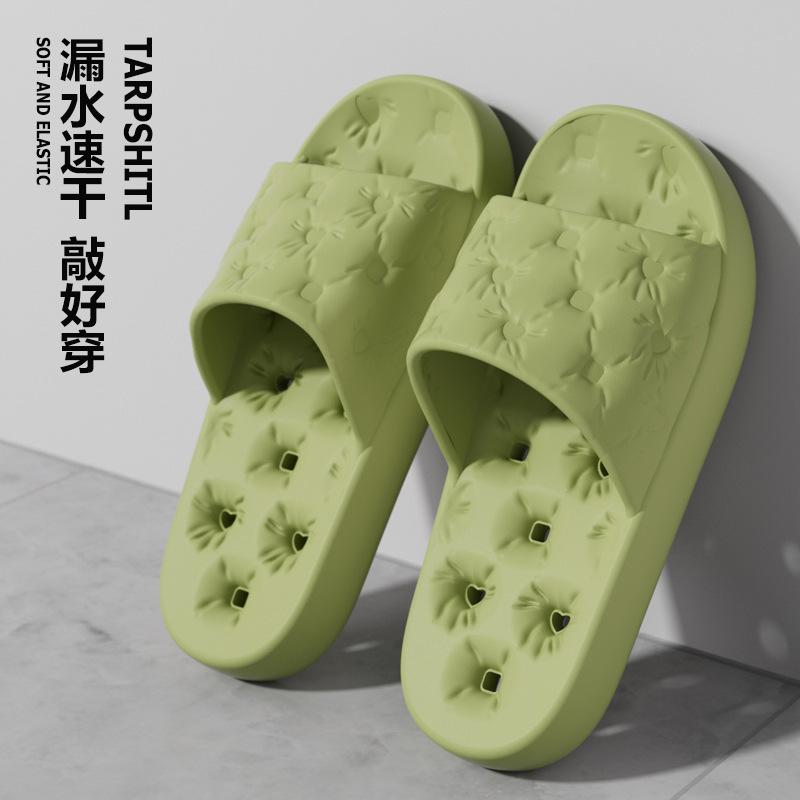 Bathroom non-slip water leakage slippers women's indoor home hollow quick-drying EVA non-smelly feet bathing cool slippers price