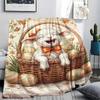 1Pc Basketsanimals Print Flannel Blanket, High Quality Comfortable for All Seasons, Home Decor, Warmth and Comfort, Perfect for Christmas Gifts