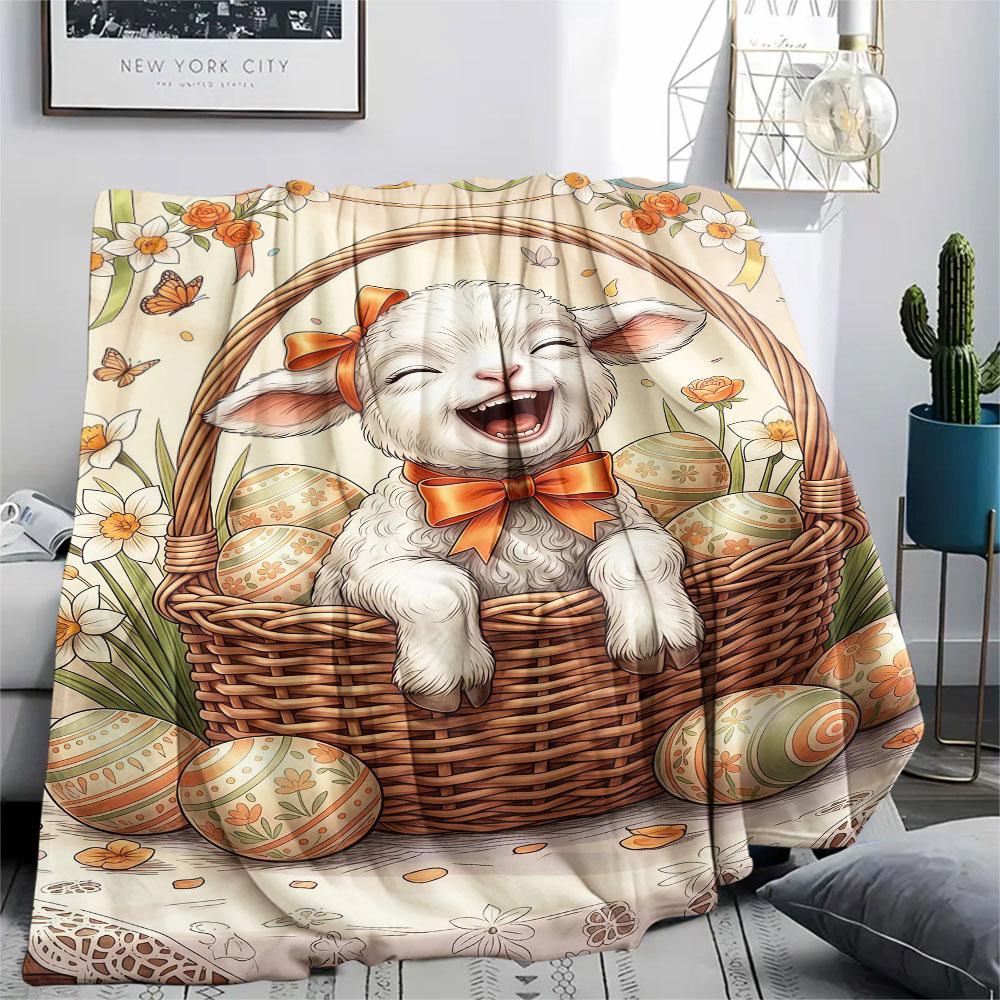 1Pc Basketsanimals Print Flannel Blanket, High Quality Comfortable for All Seasons, Home Decor, Warmth and Comfort, Perfect for Christmas Gifts