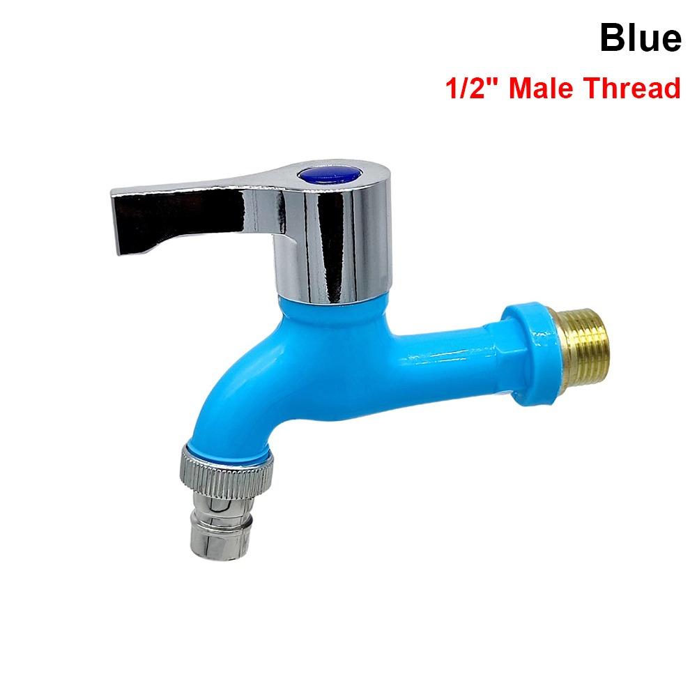 1Pcs Wall Mounted Plastic Faucet 1/2" Male Water Hose Quick Connector  Garden Balcony