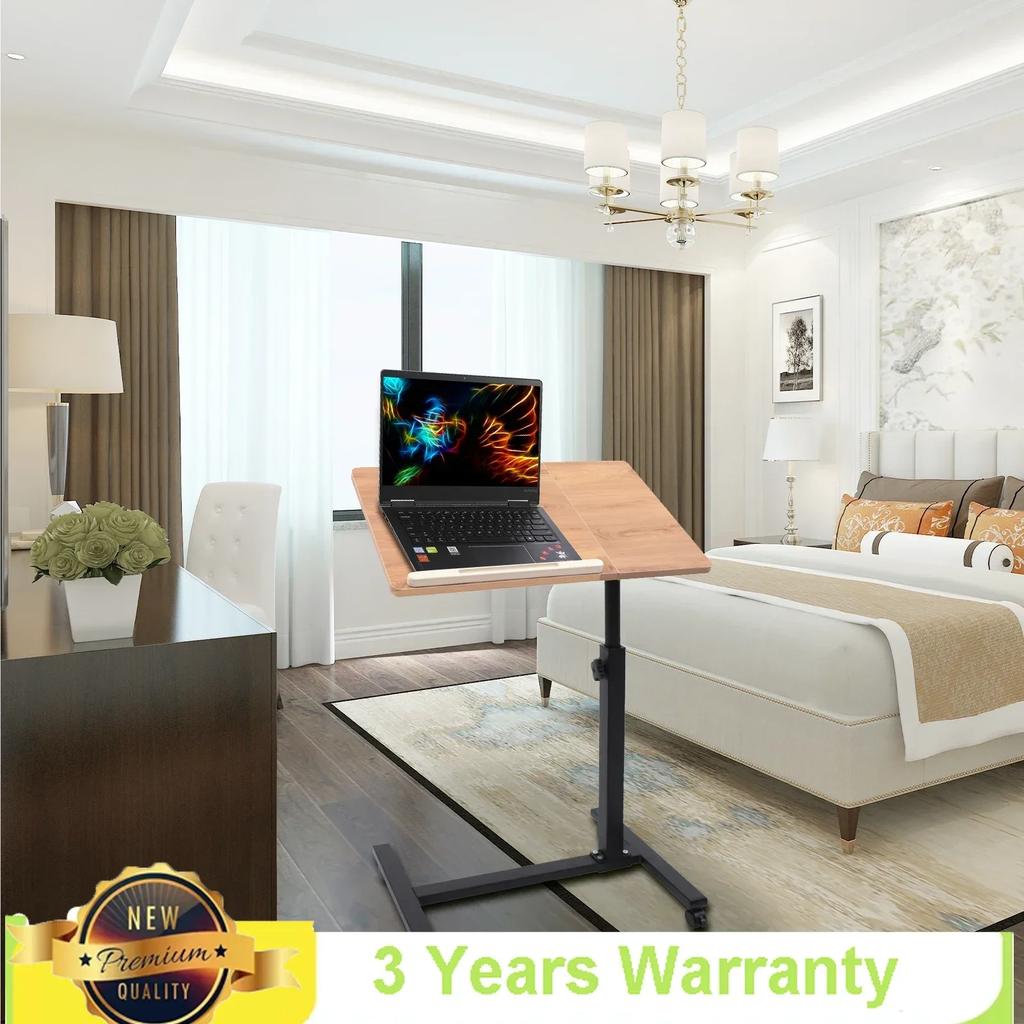 Bymaocar Mobile and Lockable Standing Home Office Laptop Desk Portable Presentation Stand with Adjustable 360° Rotating Desktop