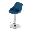 KAST stool - navy blue velvet / chrome base x 2