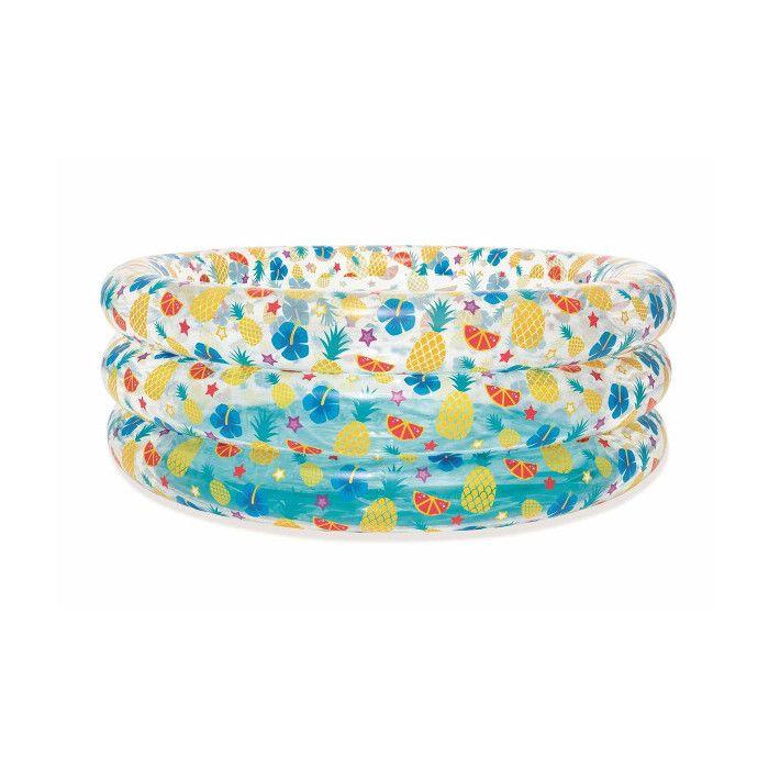 Bestway Piscine Gonflable 3 Anneaux Transparent Tropical 150x53 cm +6 Ans Jardin 51045