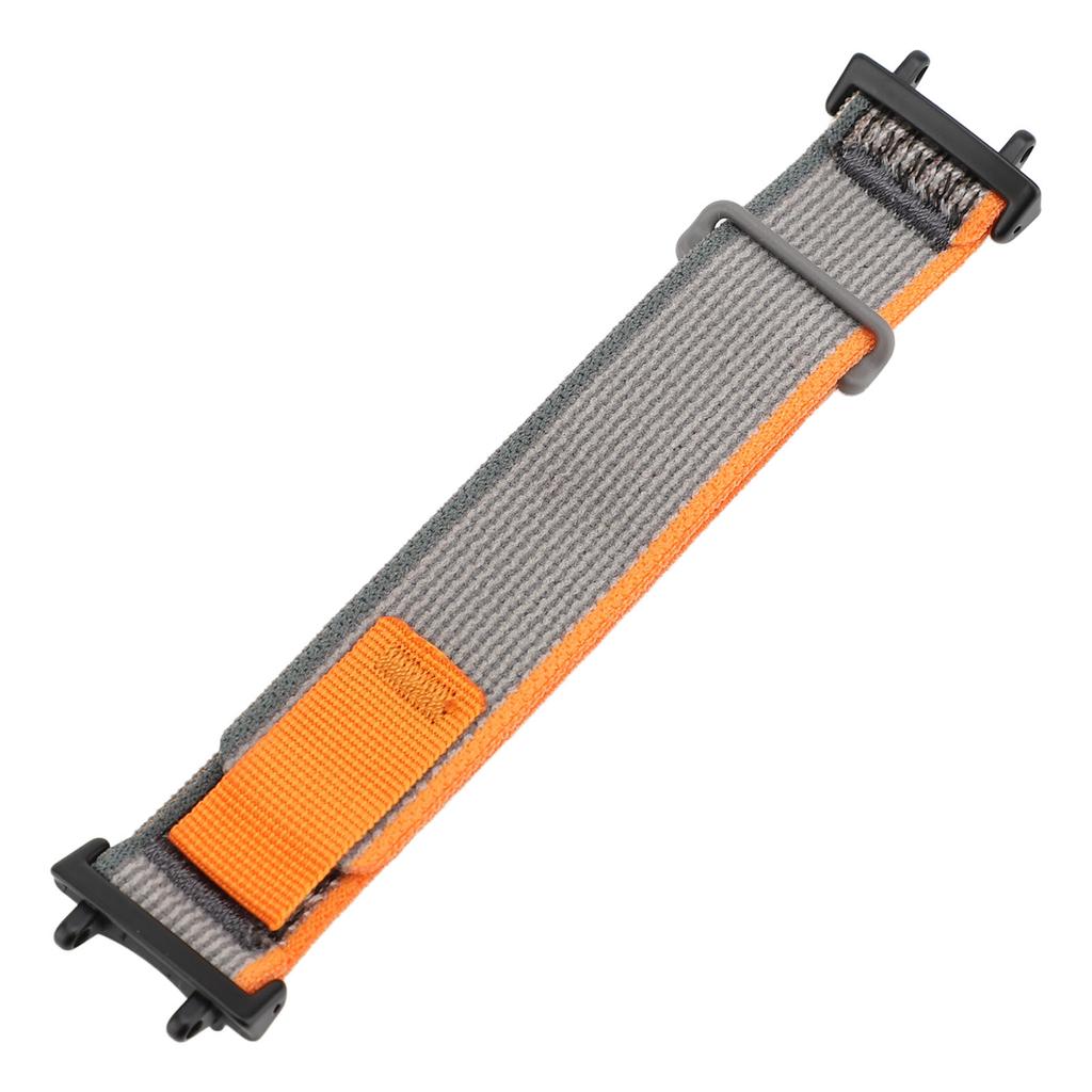 Nylon Band for T Rex 3 Hook and Loop Adjustable Sporty Style Replacement Smartwatch Wristband Loop Strap Orange Gray