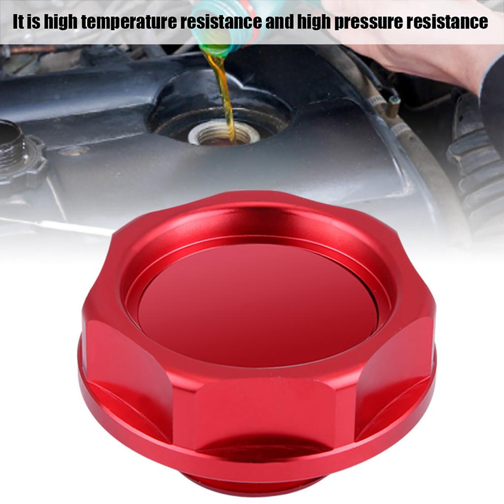 Aluminium Alloy Oil Filler Cover Engine Fuel for Car (Red)