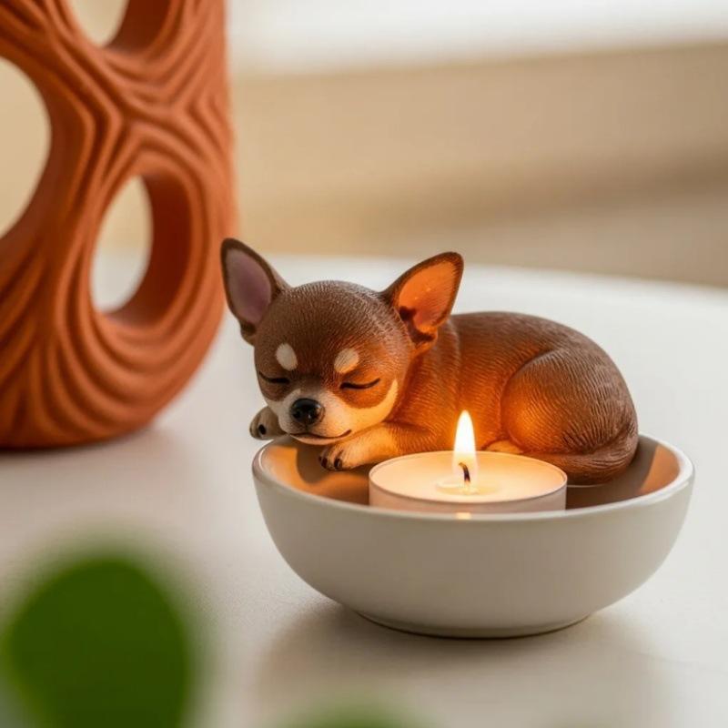 

1 шт. Хэллоуин Подсвечник в виде щенка Полимерная фигурка Ремесла для улицы Двор Патио Сад Дом Вечеринка Праздничное украшение, Хэллоуин Рождественский подарок