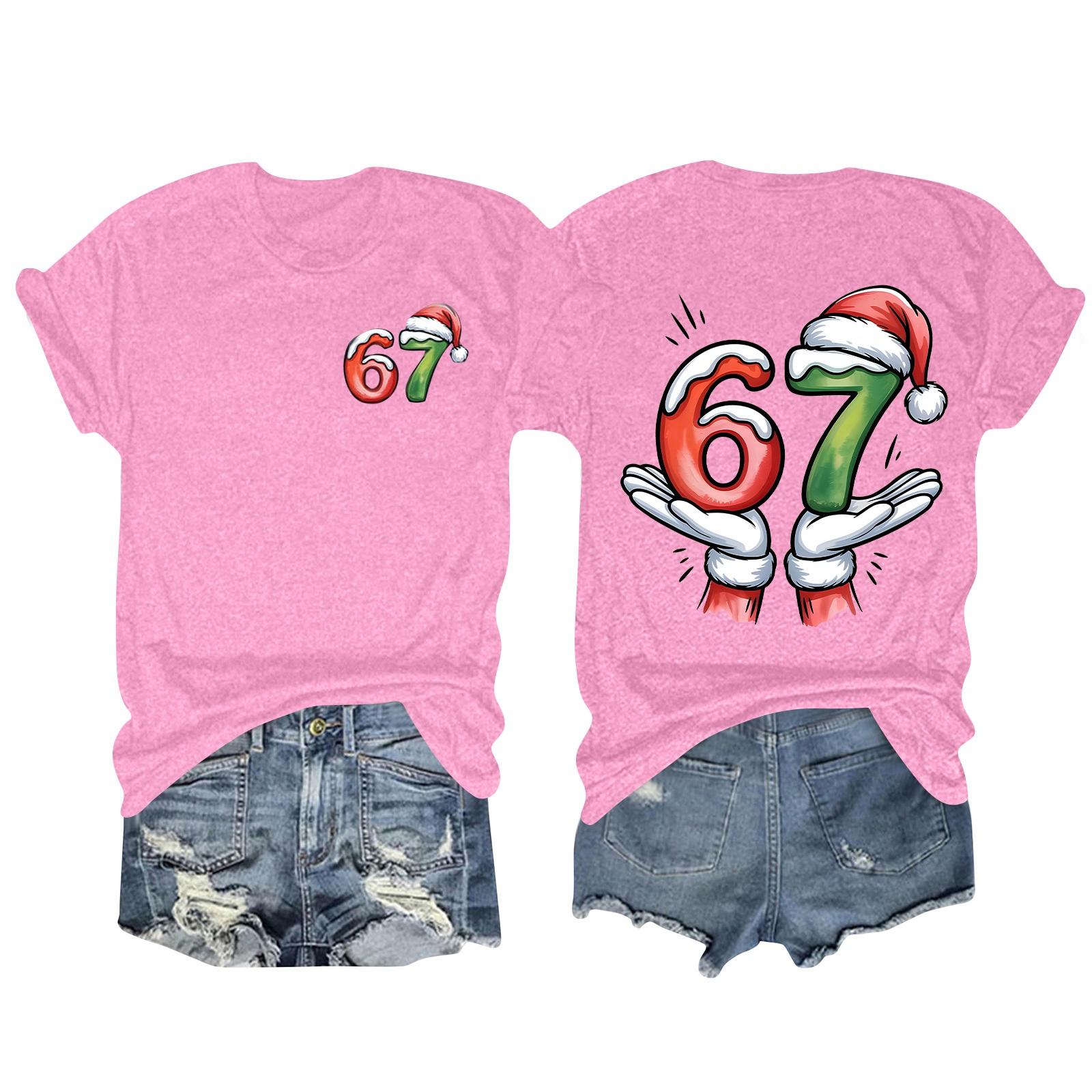 

Женская модная футболка с круглым вырезом и коротким рукавом, пуловер XXL розовый