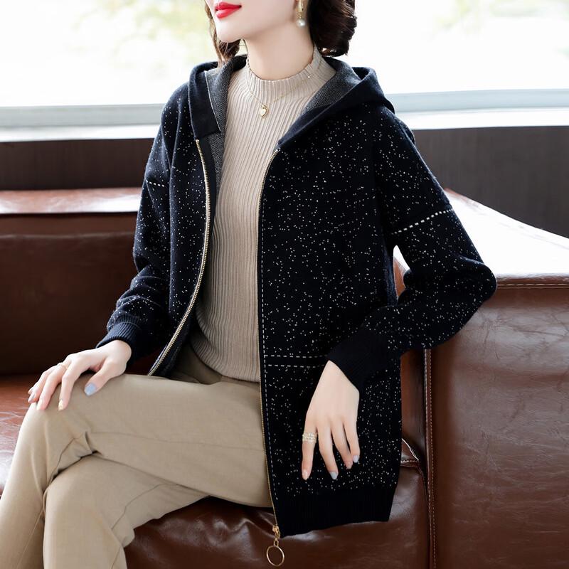 

Женская вязаная бейсбольная куртка в горошек 2XL