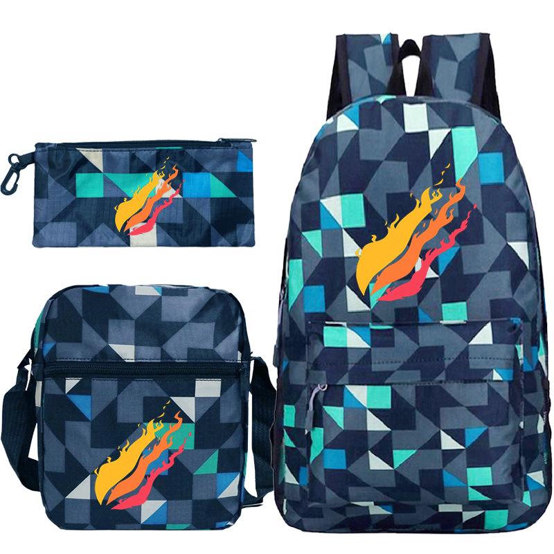 Backpack Casual Student Schoolbag Small Shoulder Bag Pencil Bag Three-piece Set