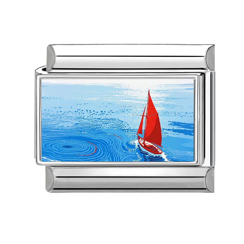 Fashion Blue Ocean Series Star Butterfly Whale Ship Italian Charm Links Fit 9mm Stainless Steel Bracelet Women DIY Making Gifts