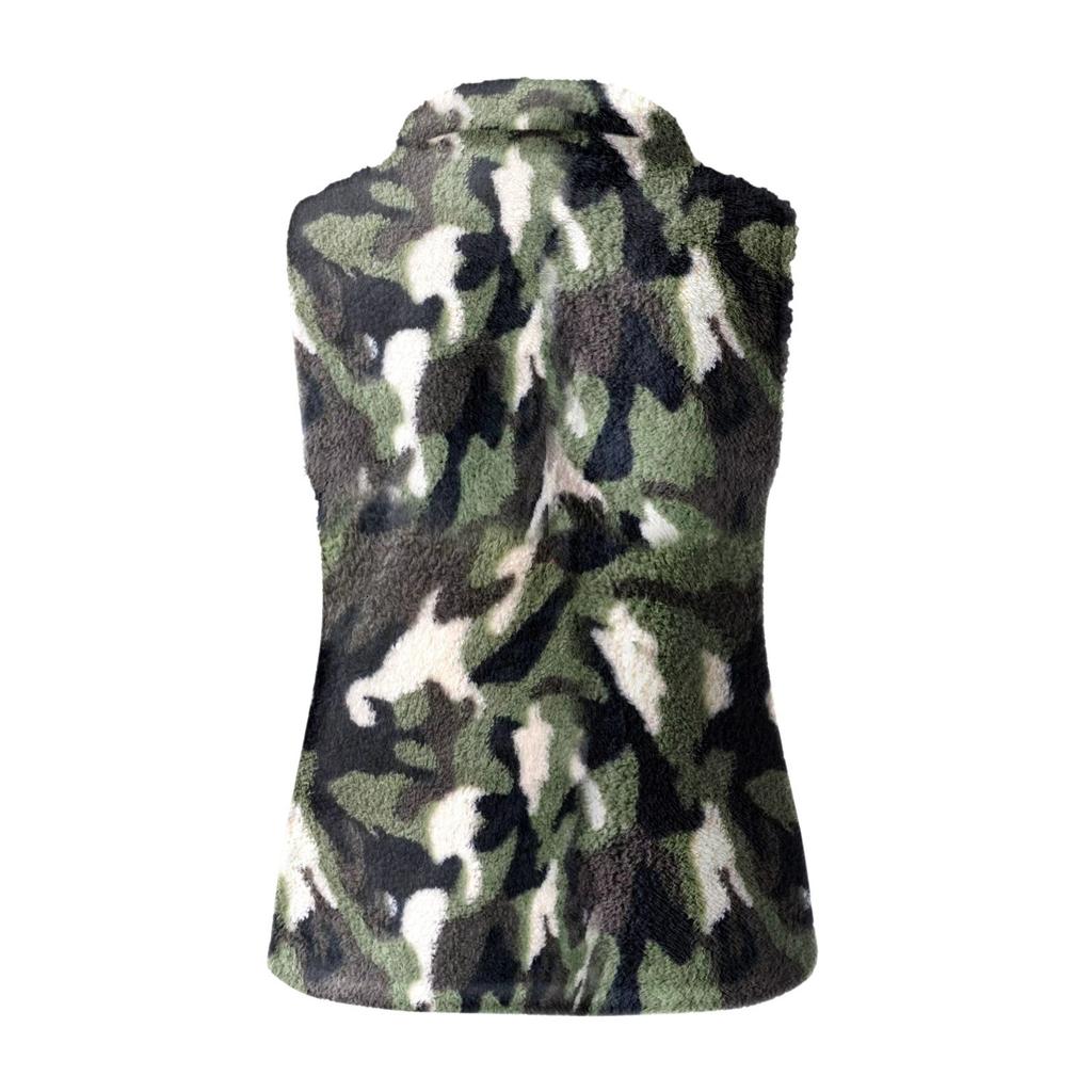 Dámská plyšová bunda s leopardím potiskem v kapesním zapínání na zip
