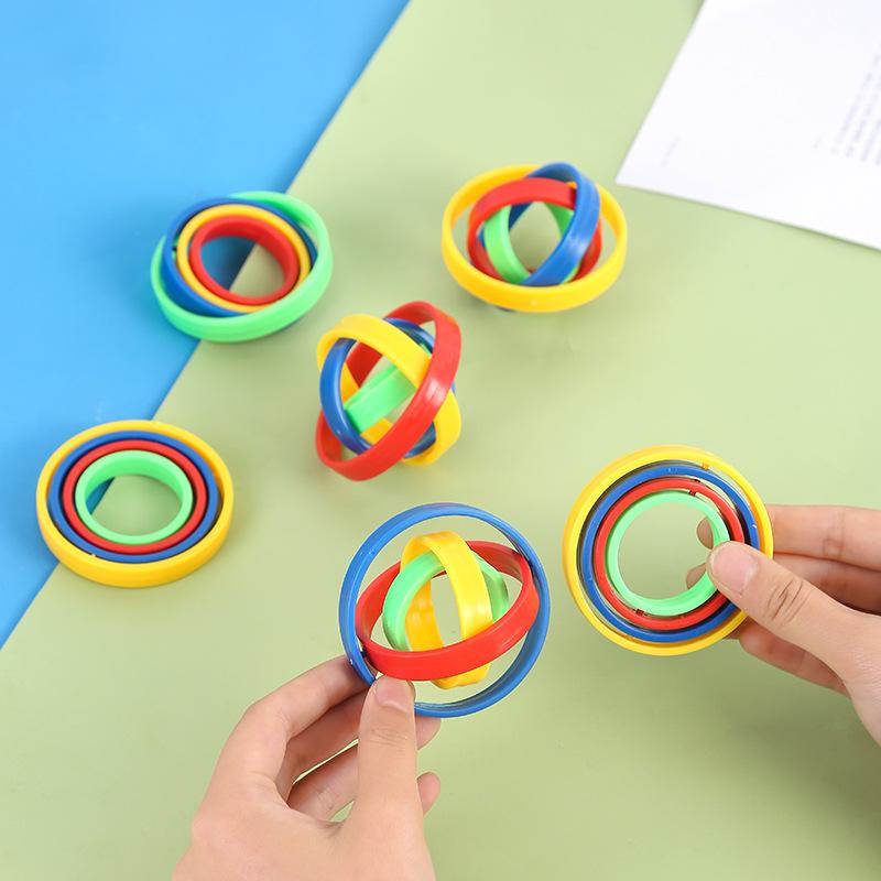 2PCS 3D Infinite Flip Fun Spinning Top Toy Cool Small Tool Fun Stress Relief Gift Children's Gift Bag Filler Colorful Spinning