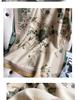 Elegant Faux Cashmere Floral Shawl - Thick Warm Winter Tassel Scarf