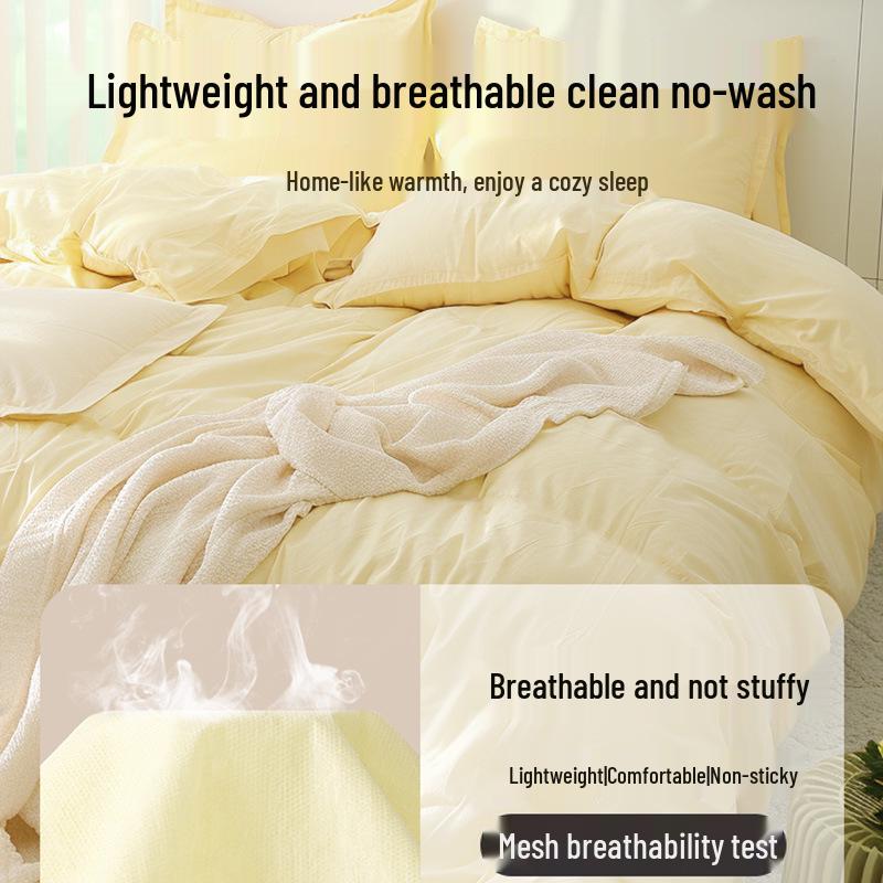 Portable Disposable Bed Sheet & Pillowcase Set: Anti-Dirty, Thickened Four-Piece Travel Kit for Double & Single Beds