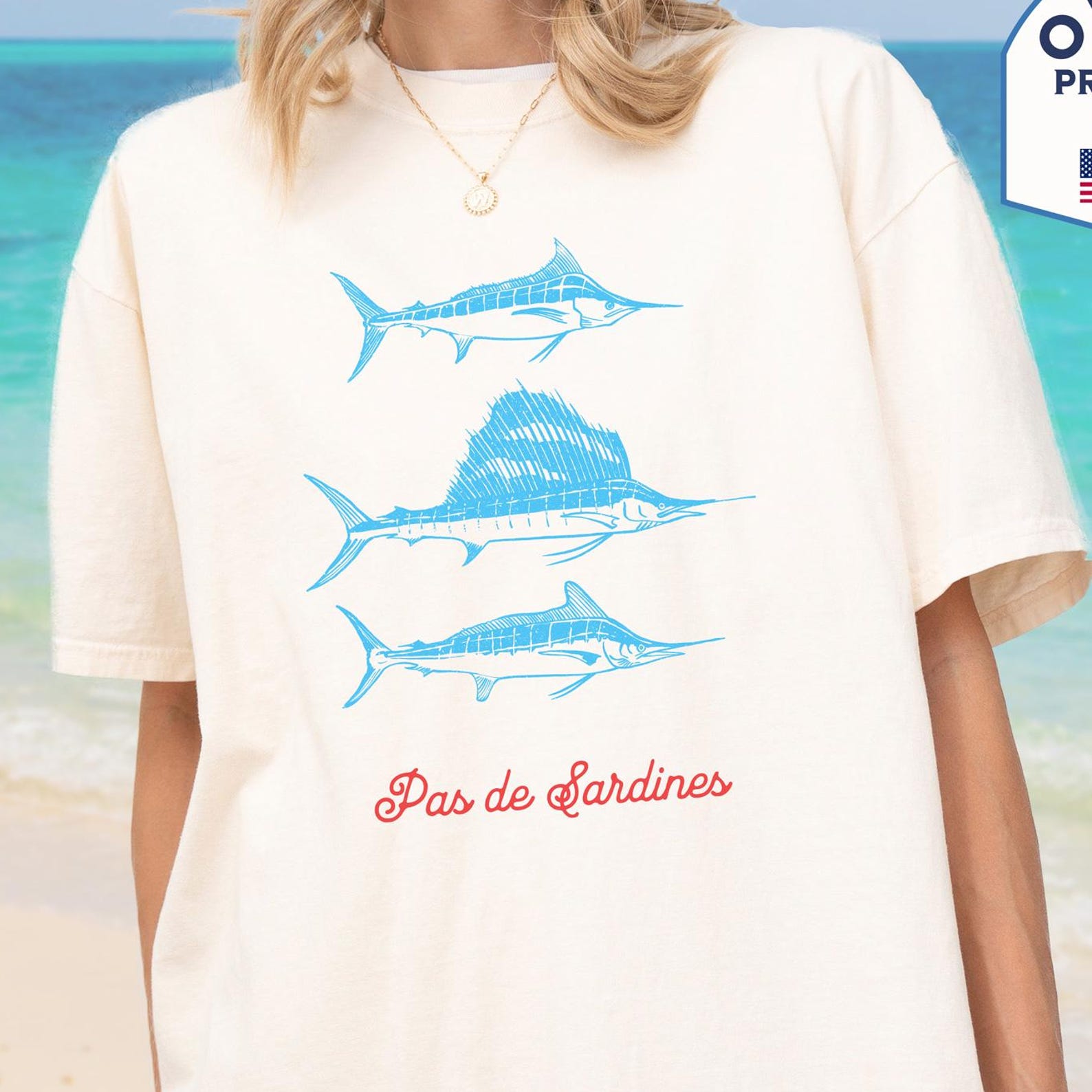 Not Sardines T-Shirt: Comfort Colors Marlin Fishing Shirt 4XL
