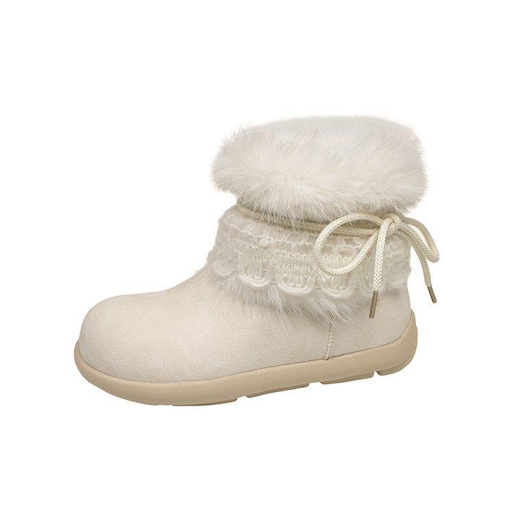 Northeast Pelz integrierte Schneestiefel Damen Winter 2025 neue Plüsch warme Baumwollschuhe flauschige Baumwollstiefel