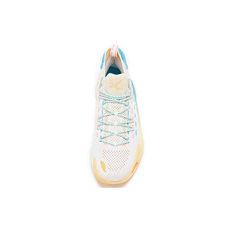 Anta KT5 Low Thompson Yuanlai Such Cushioning Anti-Slip And Wear-Resistant Mid-Top Basketball Shoes Men's White Blue 112021102-1