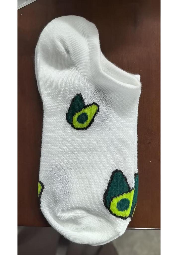 Avocado Jacquard Women's Korean-Style Non-Slip Low-Cut Ankle Socks