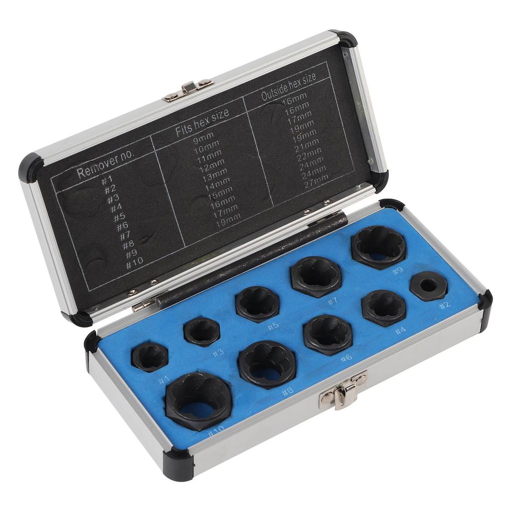 11pcs Set 919mm Damaged Nut Bolt Remover Stud Extractor Locking Socket