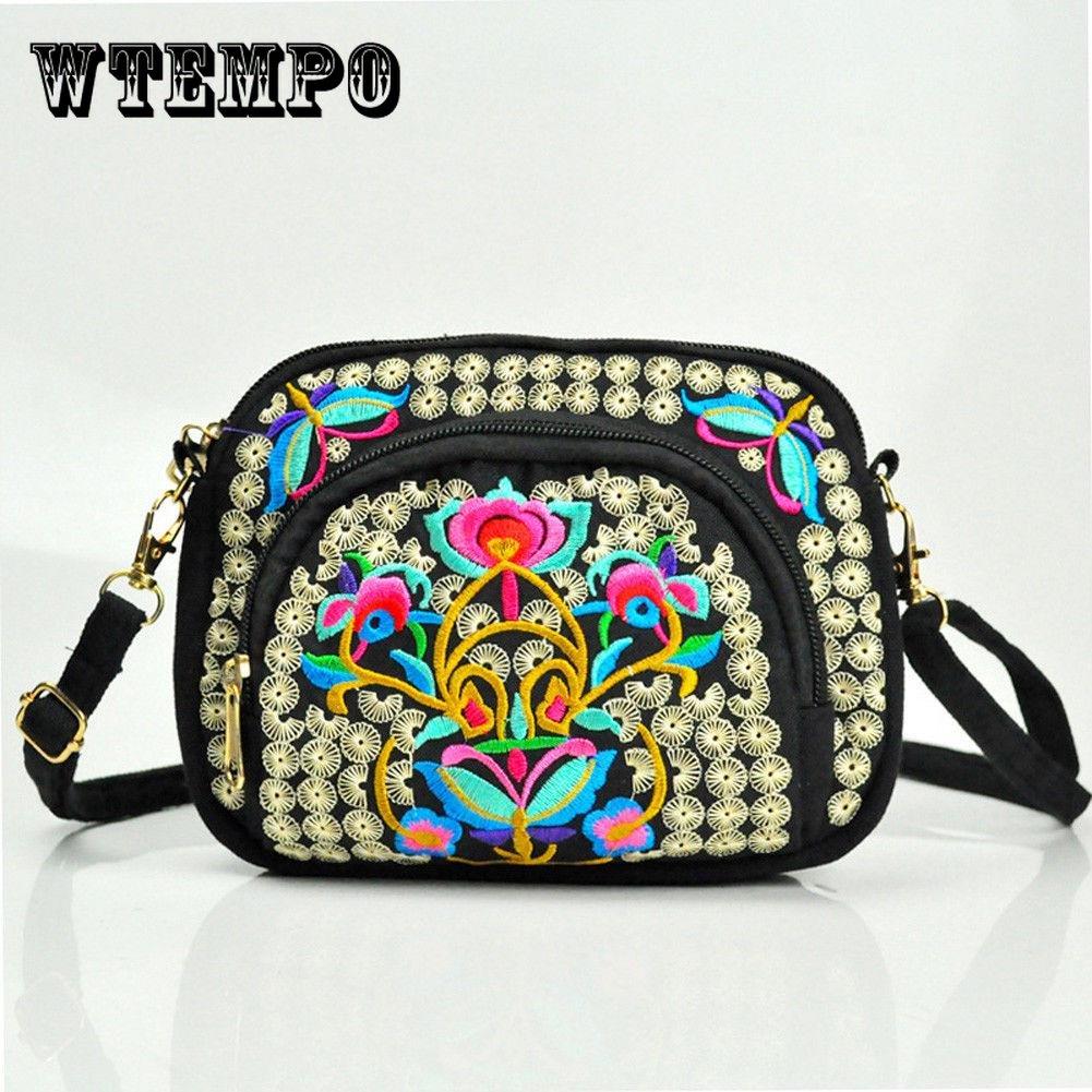 

Вышивка Цветочные женщины Посланник Сумка Хмонг Винтаж Китайский национальный стиль Crossbody Sh