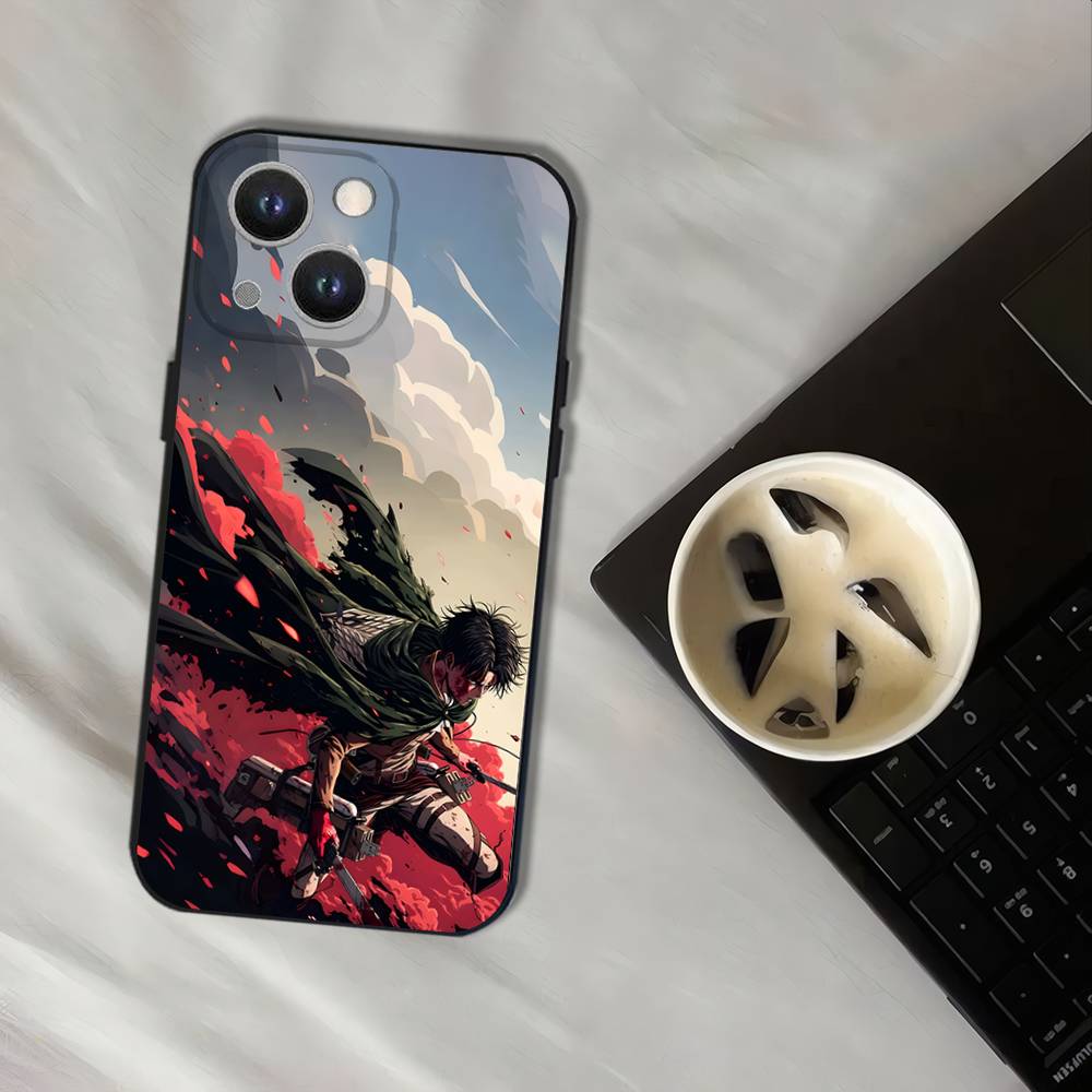 Levi Ackerman Attack On Titan Phone Case For iPhone 17,16,15,14,13,12,11,Pro,XS,Max,XR,Plus,E,SE4,Mini Black Soft Cover