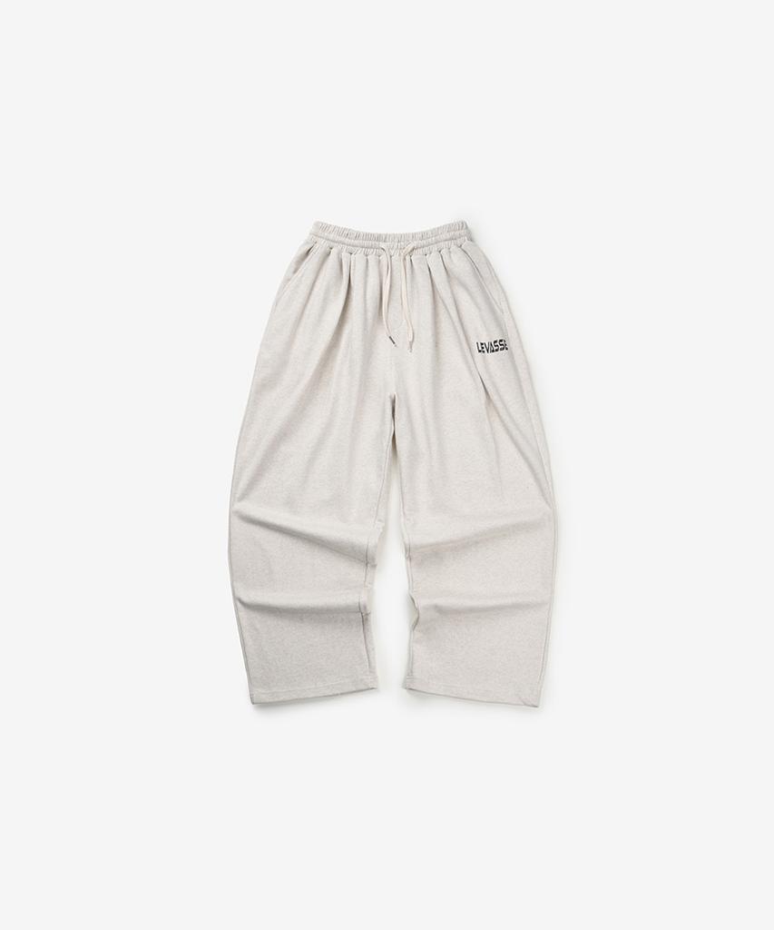 Leubase Old School Double-Pleated Wide Terry Pants_Oatmeal