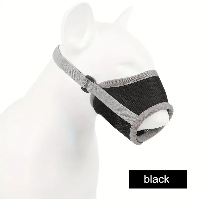 

Dog Mask Breathable Mesh Marks with Adjustable Loop for Small Medium Large Dogs Puppy Muzzle for Biting Chewing Trimming S чёрный