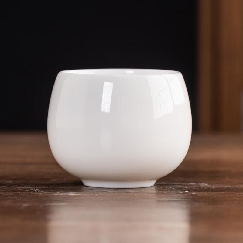 Mutton Fat Jade White Porcelain Dragon Egg Master Tea Cup