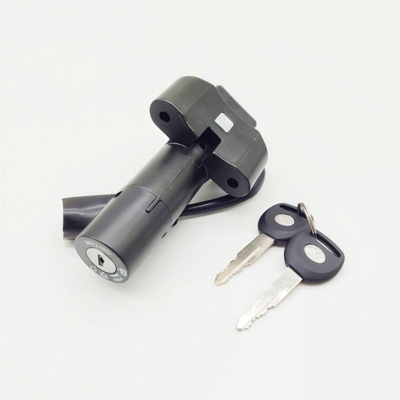 

Motorcycle Accessories JH125-2B: Ignition Switch, Fuel Tank Cap, and Seat Lock Set.