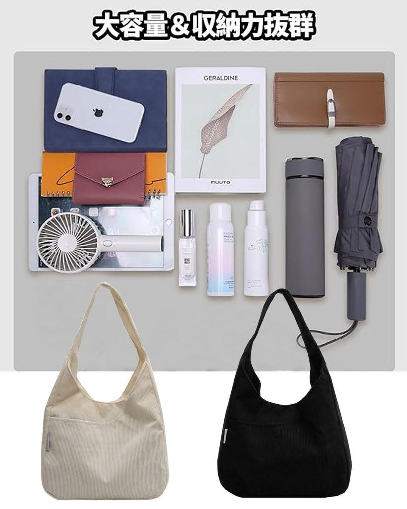 JIANGWEI Damen große Canvas-Tragetasche mit Tasche, Reißverschluss und Reißverschluss für Pendeln, Schule und Reisen (Schwarz)