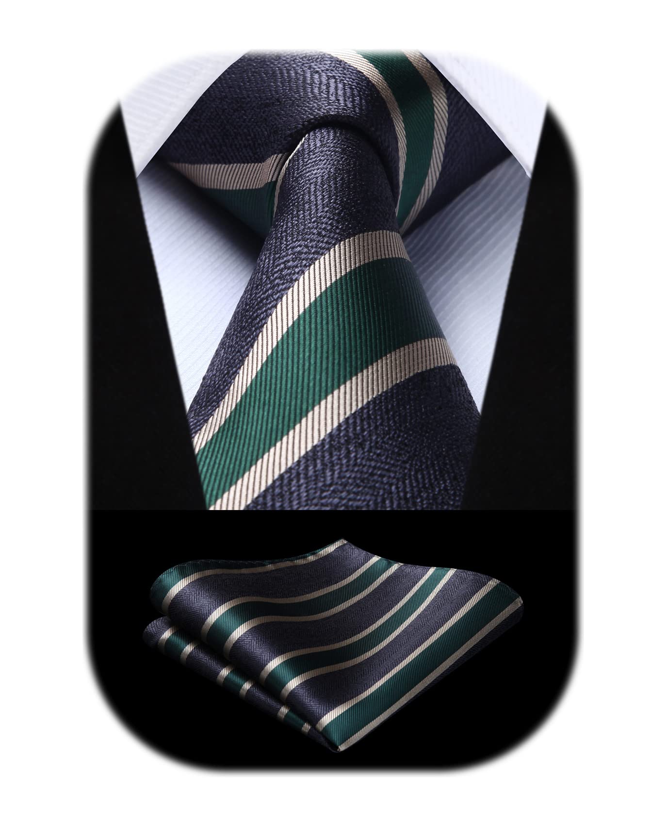 

Деловой комплект галстуков, стильный полосатый комплект галстуков, главный комплект шелковых брендов, подарок на церемонию вручения дипломов TS802G8S от [HISDERN] для мужчин, свадьба,