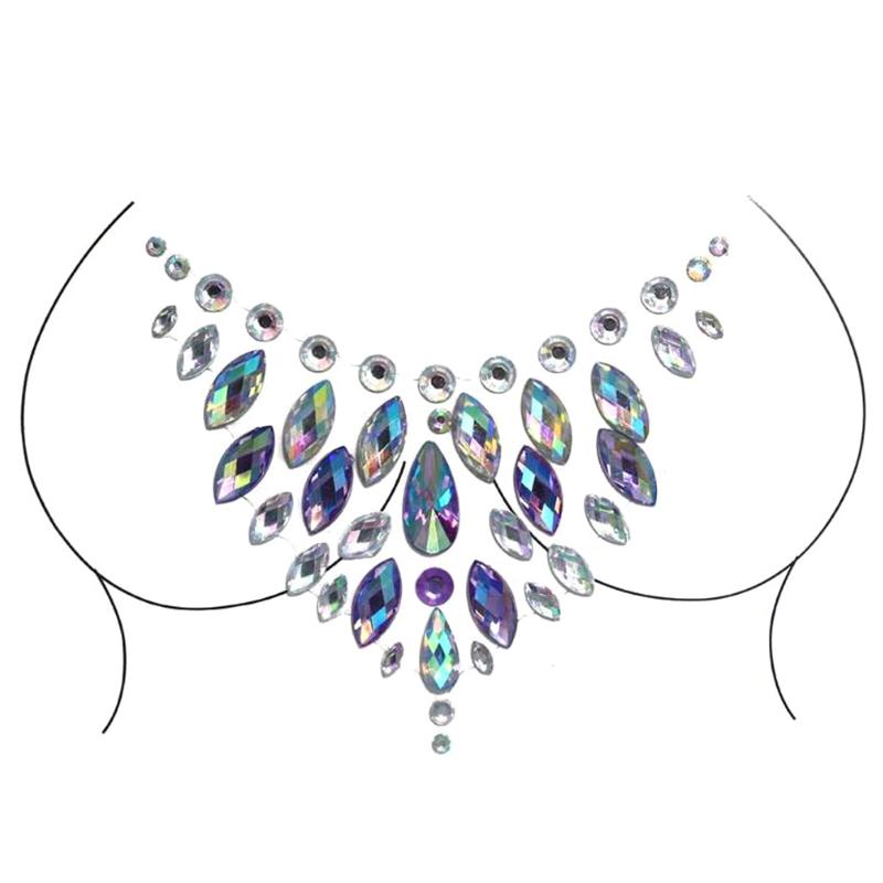  BH-Aufkleber, selbstklebende Diamantperlen, Brustpasteten, glänzende Tattoo-Aufkleber