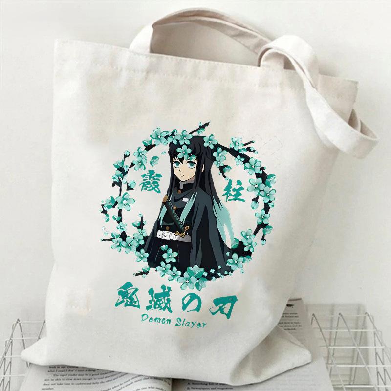 Japan cartoon comics Tokito Muichiro Demon Slayer Print Canvas Shopping Bag Large Capacity Tote Bag 7564