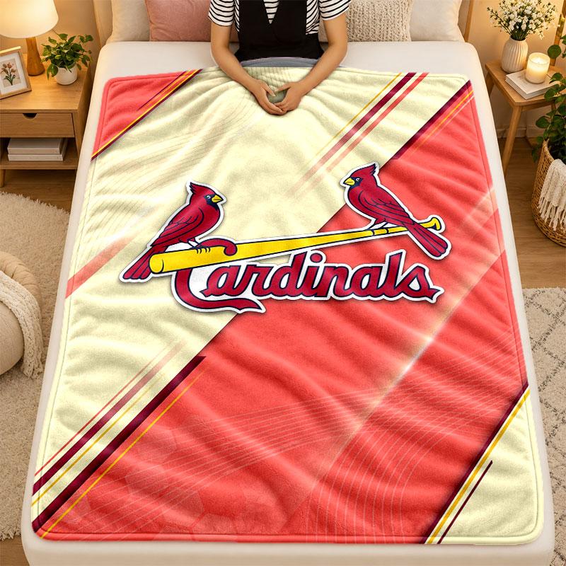 Flannel BlanketSt. Louis Cardinals Warm Soft Throw Blanket for Indoor Sofa Bed Living Room Use