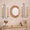 Elegant Black Wall Candle Sconces Decorative Double Armed Wall Hanging Iron Candle Holders for Warm Lighting Home Decors