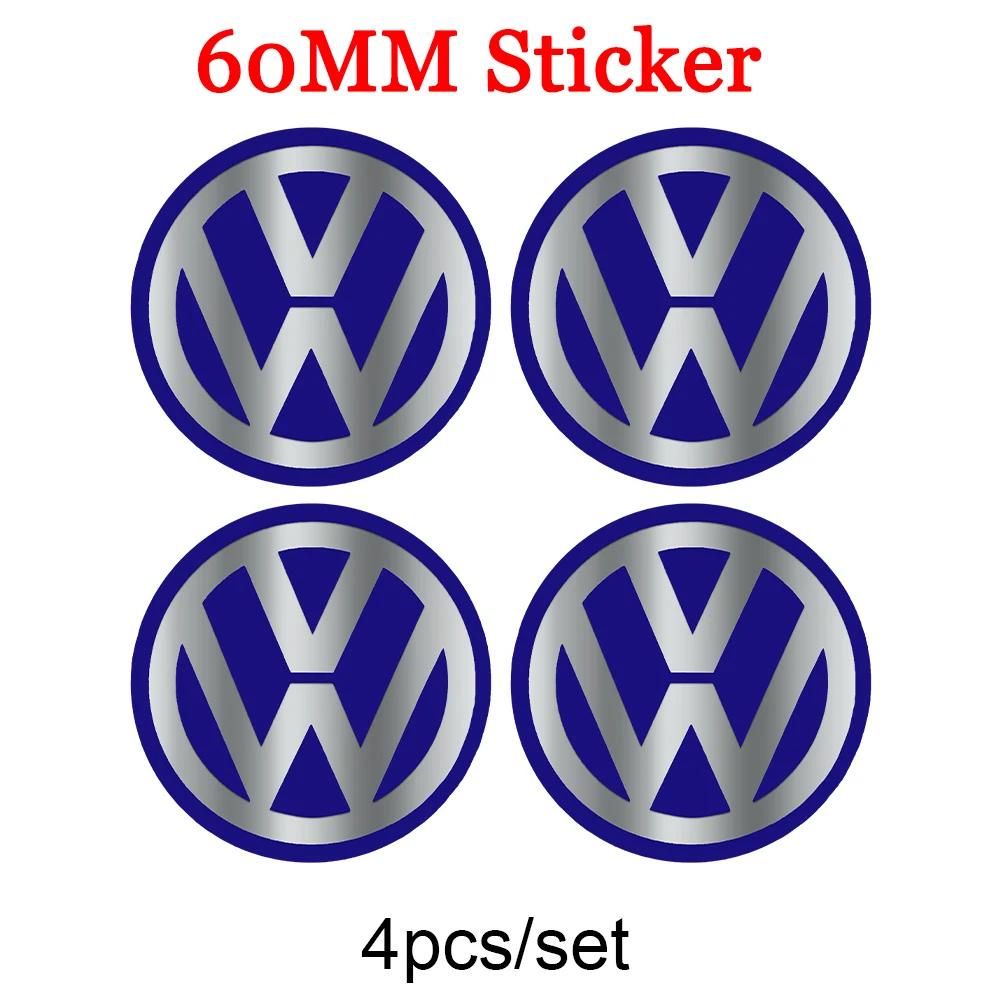 

2025 Hot 4Pcs 56/60/65mm Car Wheel Center Cover Stickers Hub Cap Badge For Volkswagen VW R Line GTI Golf 5 7 Caddy Passat Polo T