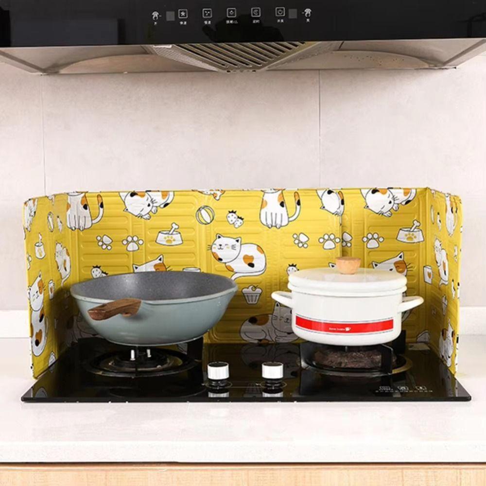 Foldable Gas Stove Oil Baffle Anti Splatter Heat-resistant Kitchen Cooking Oil Baffle Gas Stove Insulation Board
